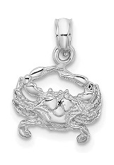 handsome blue crab white gold baby charm